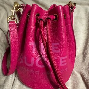 authentic leather Marc Jacobs fuchsia/hot pink bucket purse